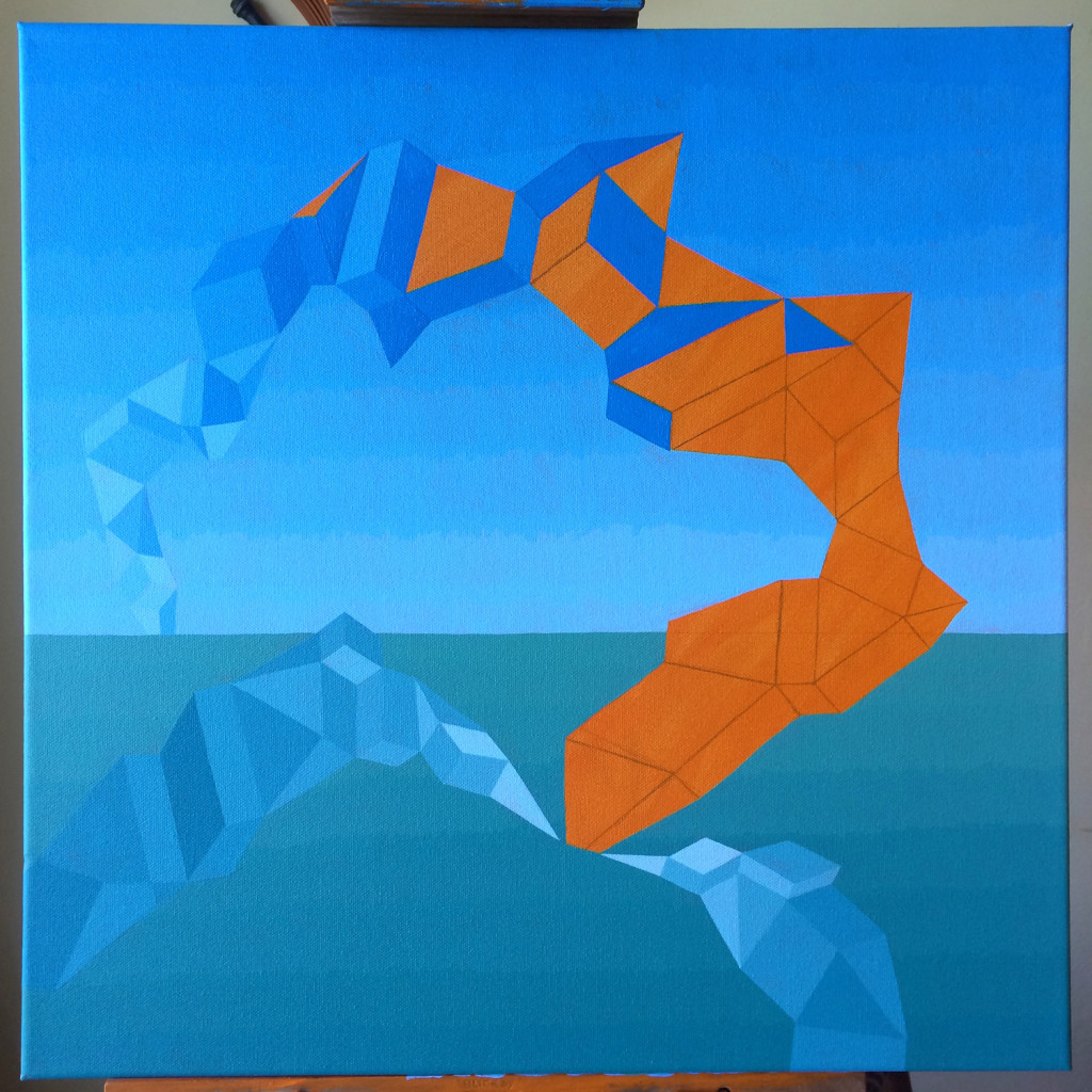Mindscape Exuma Blue Painting Process by Borbay