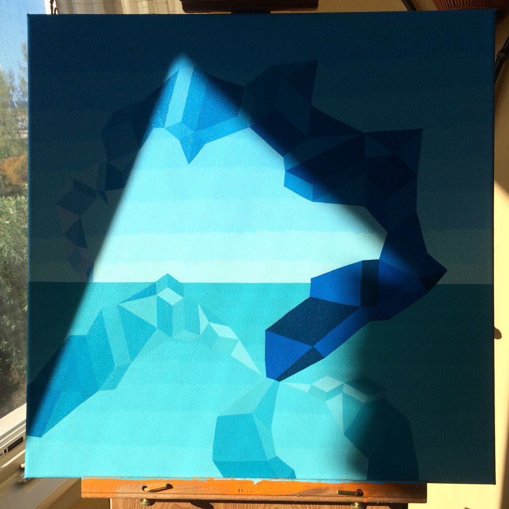 Mindscape Exuma Blue Painting Process by Borbay