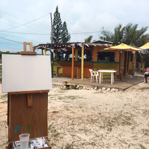 Painting Process of Santanas on Little Exuma The Bahamas by Borbay