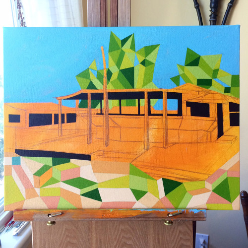 Painting Process of Santanas on Little Exuma The Bahamas by Borbay