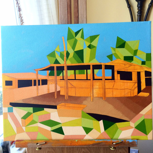 Painting Process of Santanas on Little Exuma The Bahamas by Borbay