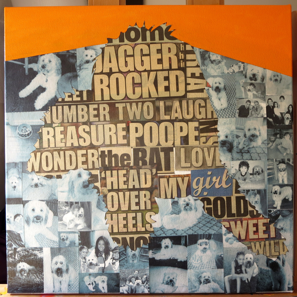 Jagger Collage Painting Process by Borbay