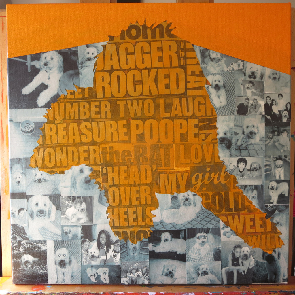 Jagger Collage Painting Process by Borbay