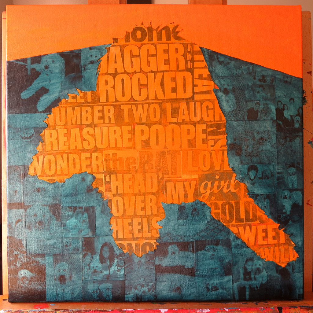 Jagger Collage Painting Process by Borbay