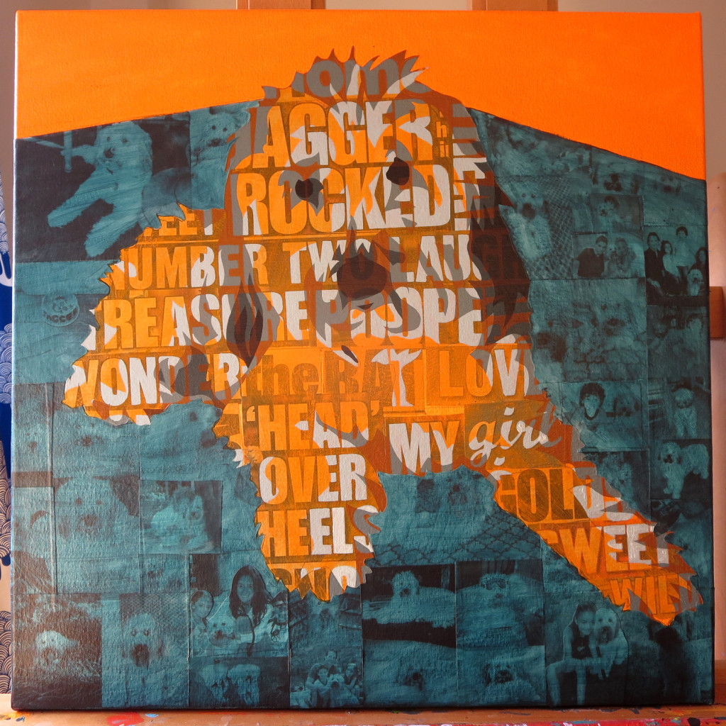 Jagger Collage Painting Process by Borbay