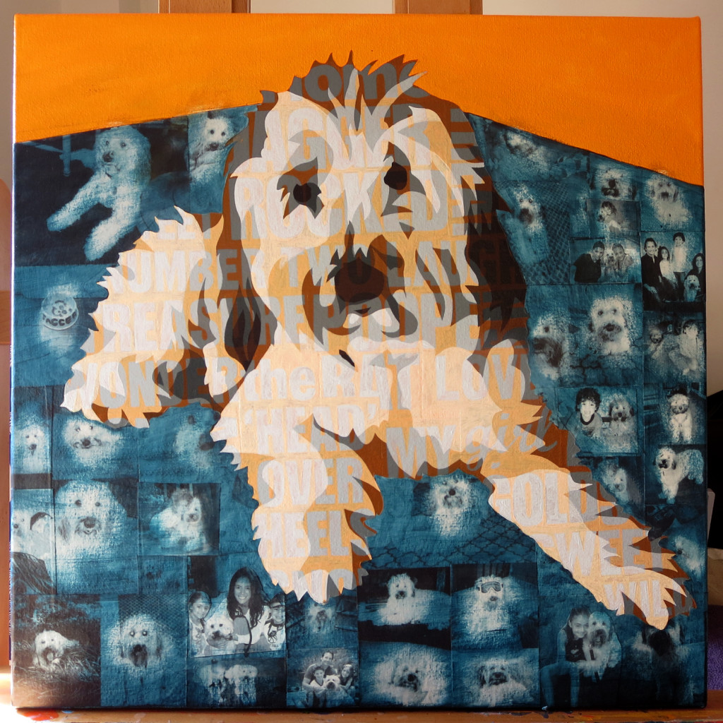 Jagger Collage Painting Process by Borbay