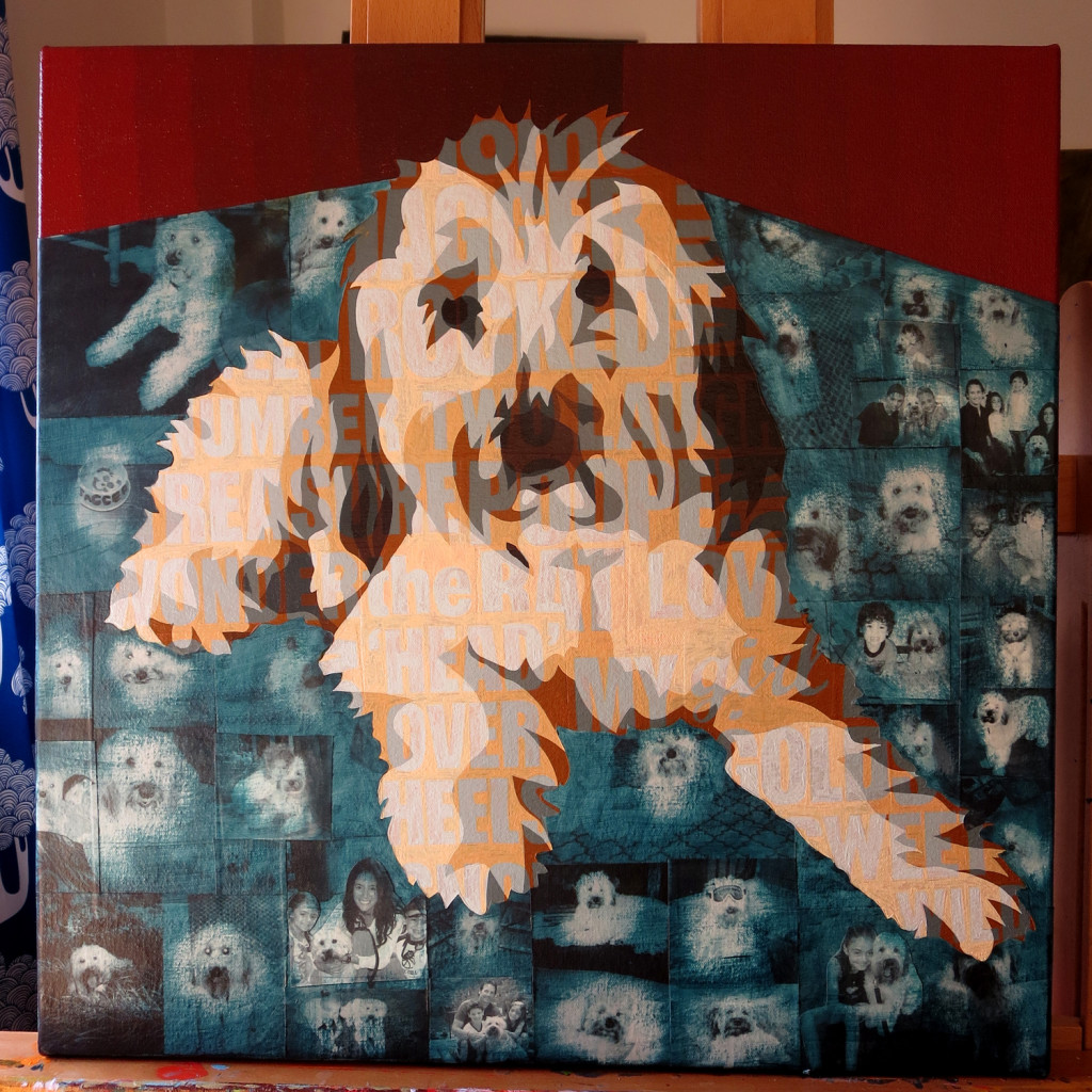 Jagger Collage Painting Process by Borbay