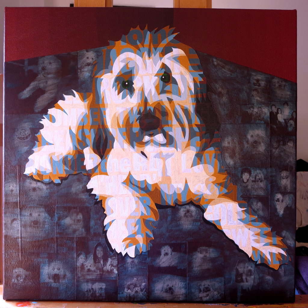 Jagger Collage Painting Process by Borbay