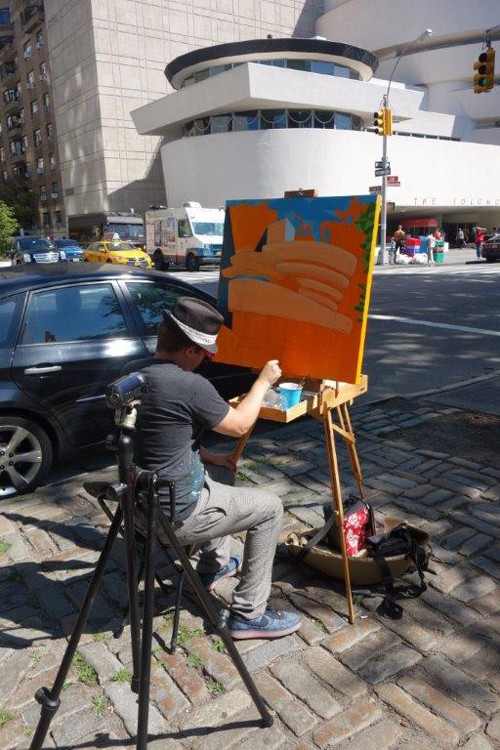 Borbay Painting The Guggenheim by Steve Thompson