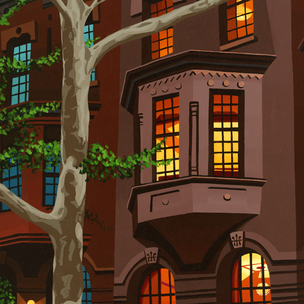 Upper East Side Townhouse Portrait at Twilight — a Painting Detail by Borbay