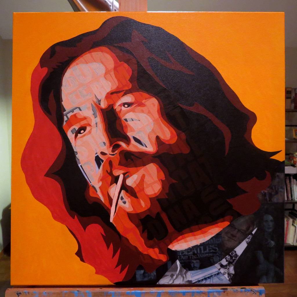 Borbays Painting Process of The Dude, Lebowski Painting, Big Lebowski Painting 
