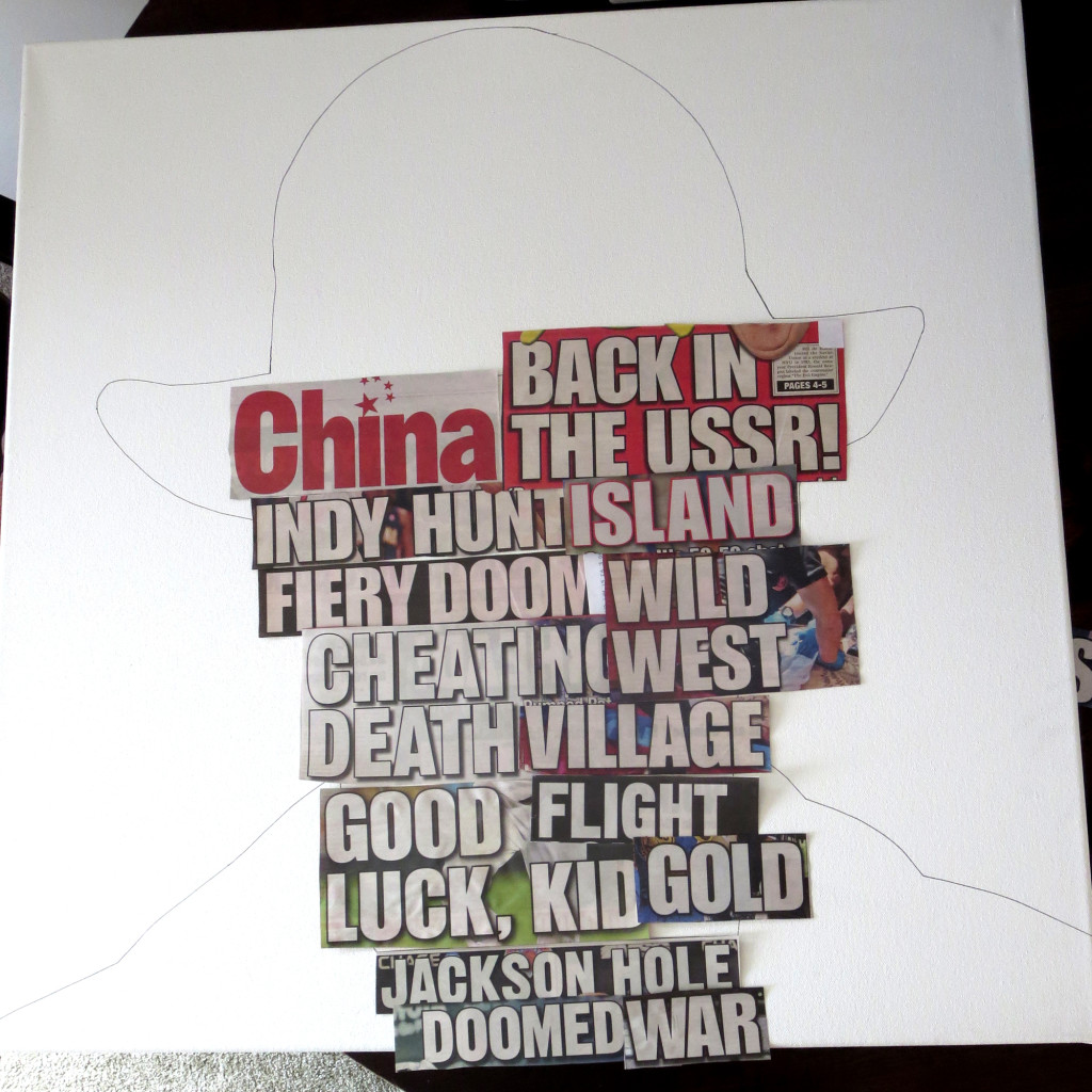 Indiana Jones Painting Process by Borbay, Collage Painting, Harrison Ford Painting