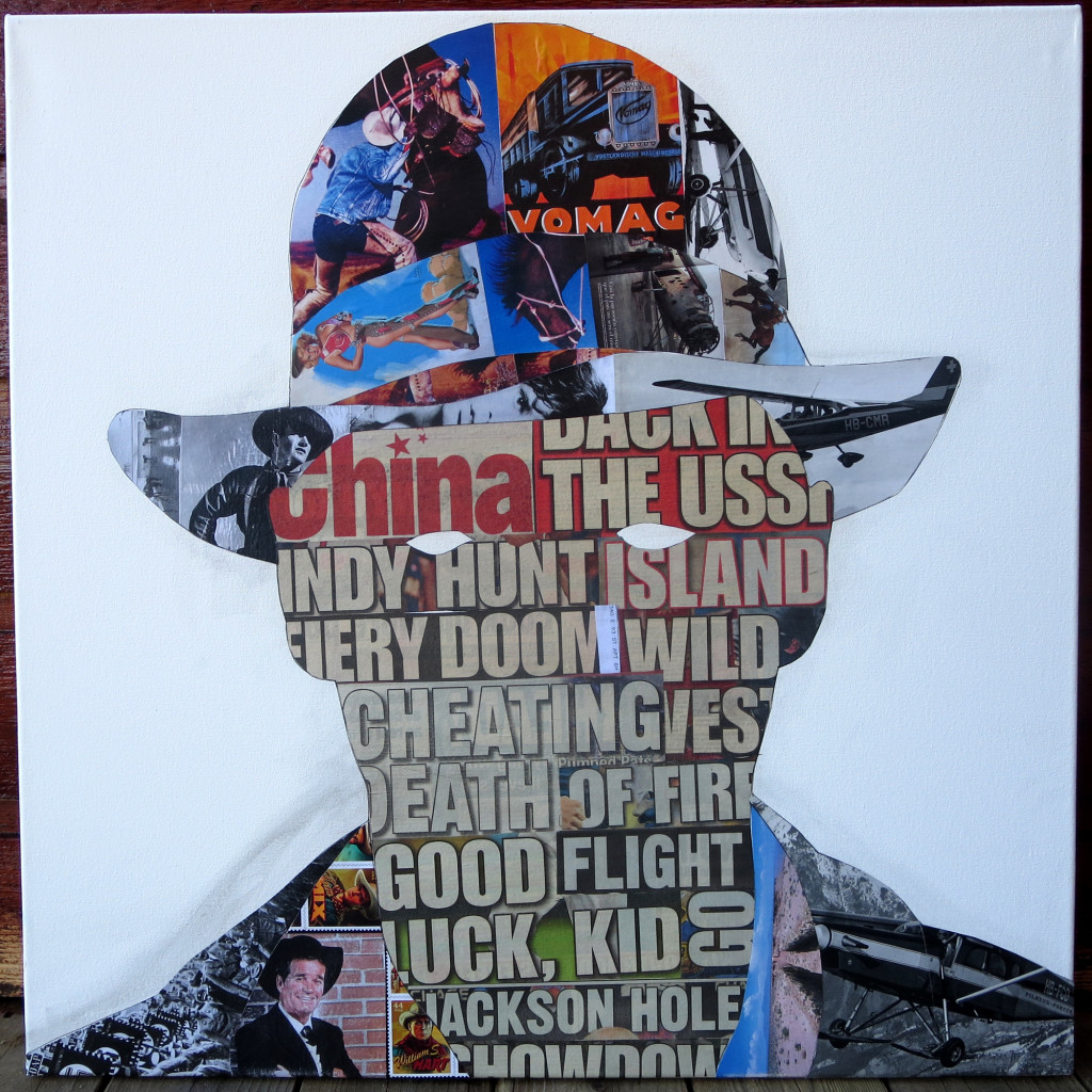 Indiana Jones Painting Process by Borbay, Collage Painting, Harrison Ford Painting