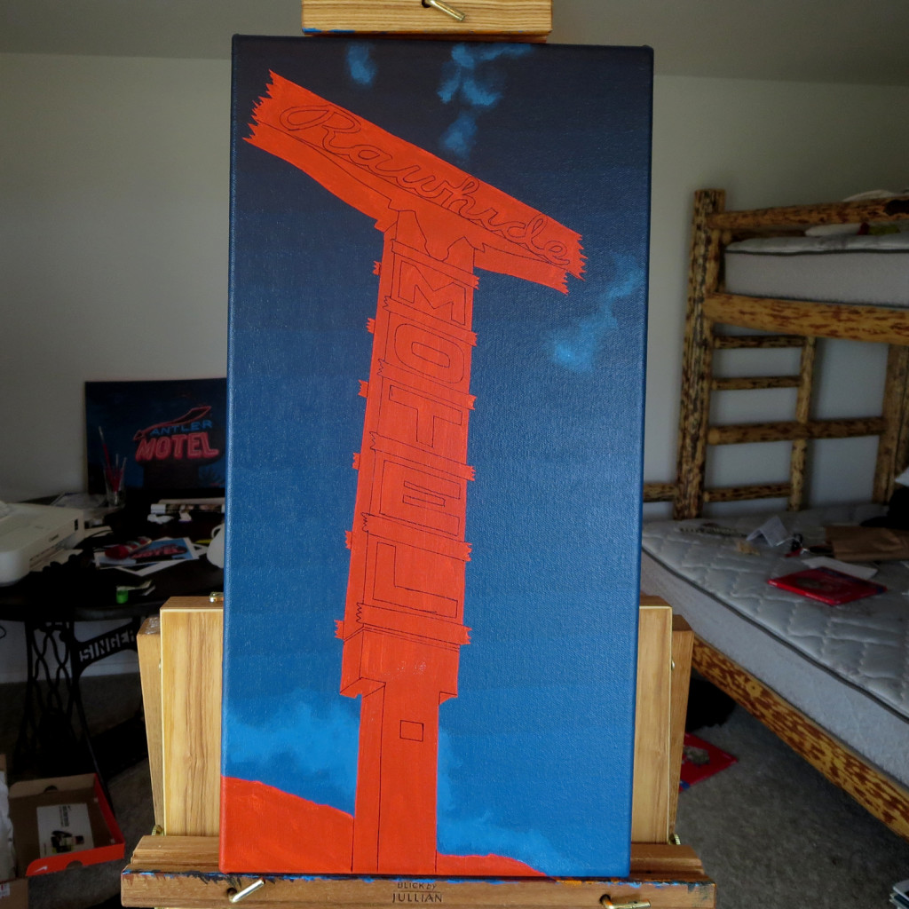 Rawhide Motel Neon Sign Painting Process by Borbay