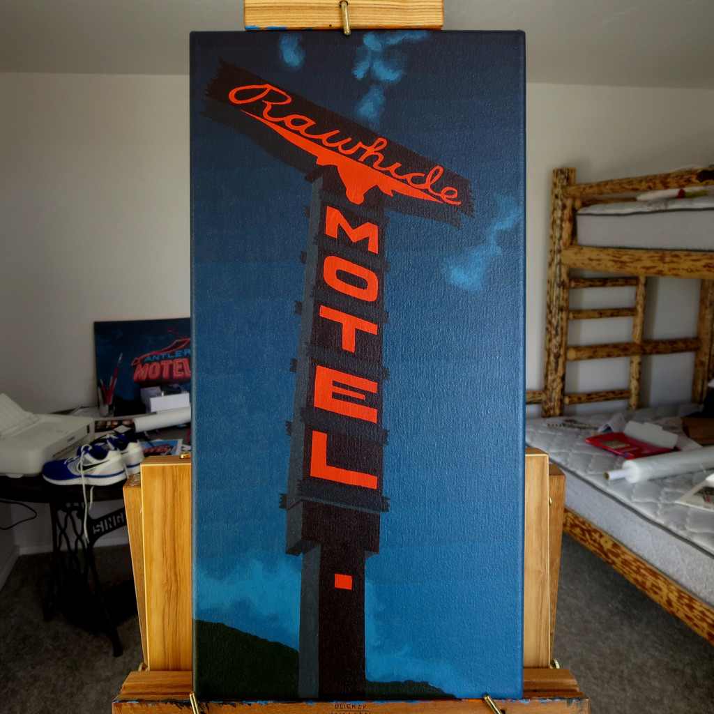 Rawhide Motel Neon Sign Painting Process by Borbay