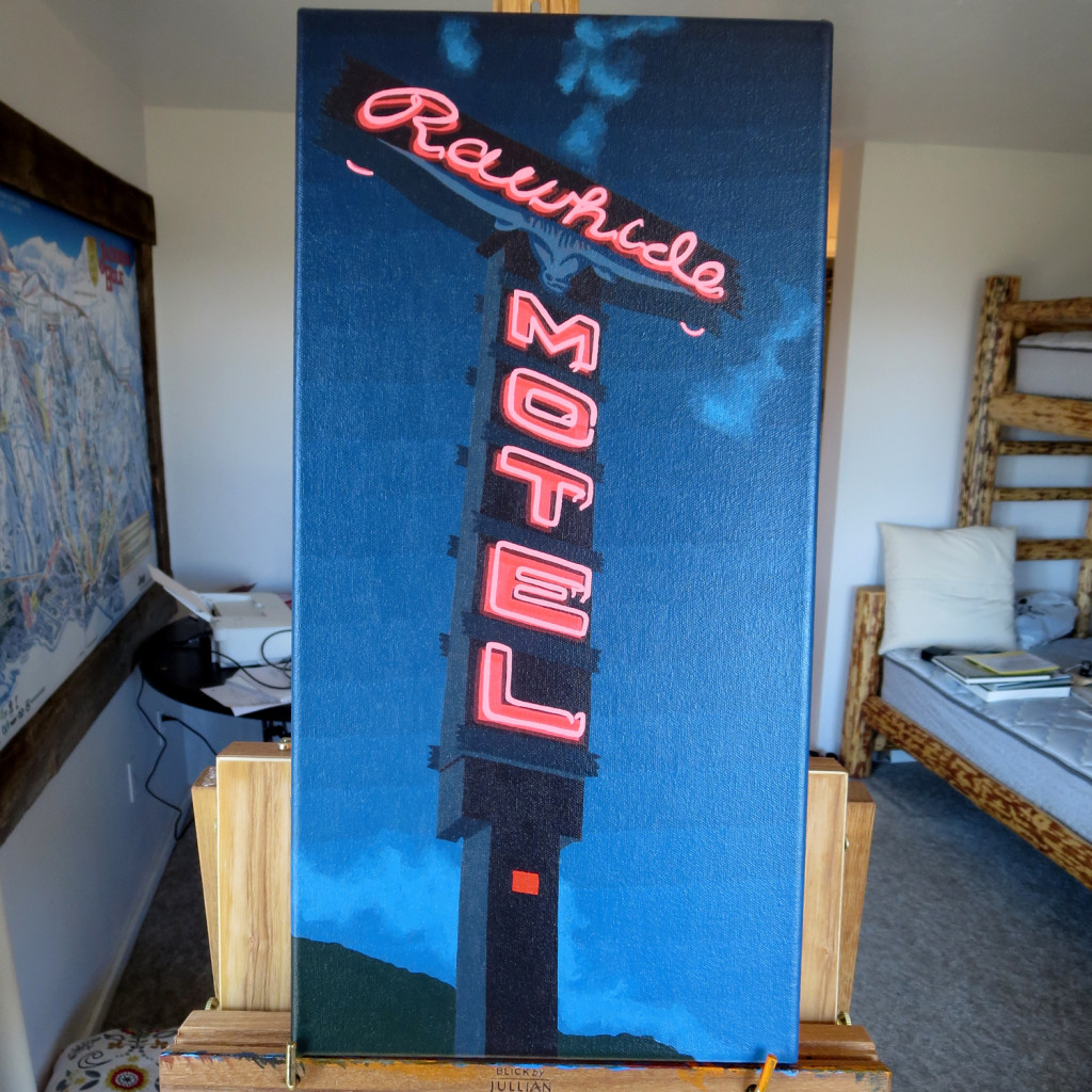 Rawhide Motel Neon Sign Painting Process by Borbay