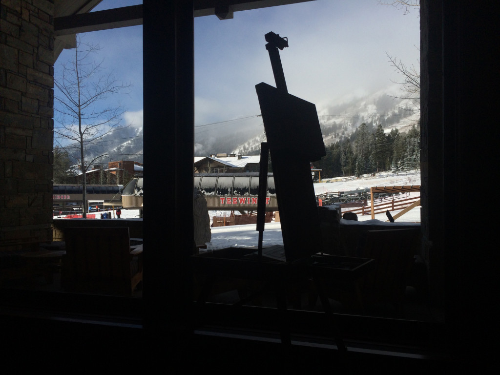 View From The Four Seasons Jackson Hole Painting Process by Borbay
