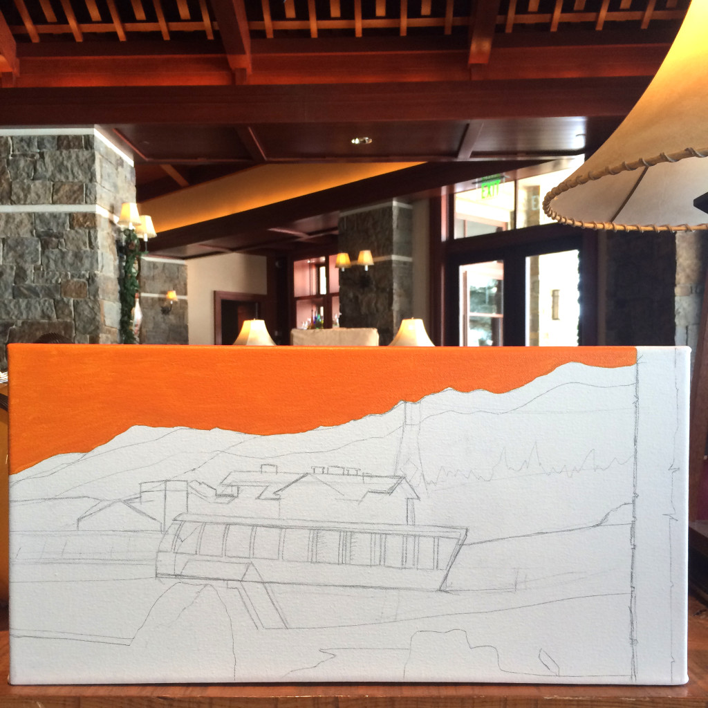 View From The Four Seasons Jackson Hole Painting Process by Borbay