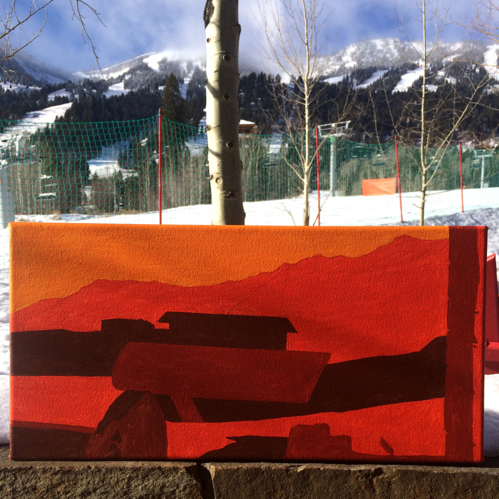 View From The Four Seasons Jackson Hole Painting Process by Borbay
