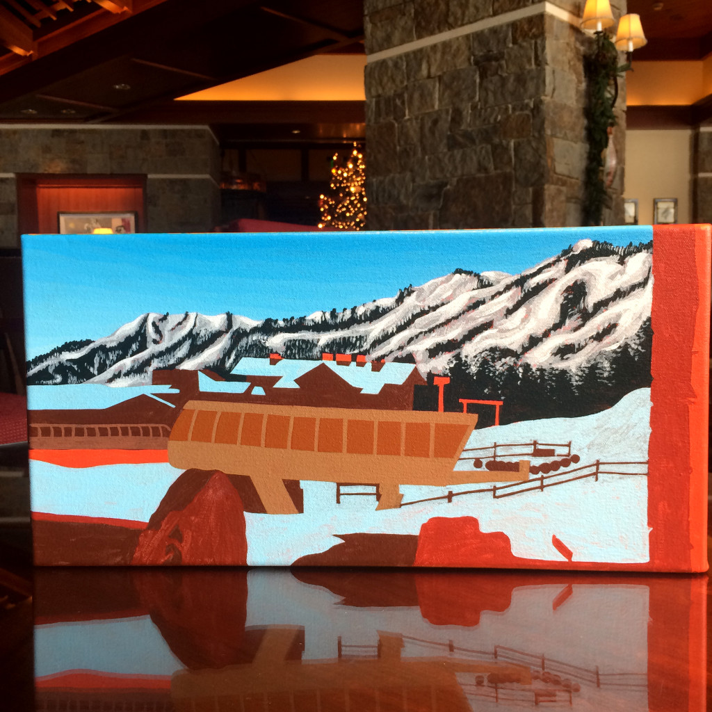 View From The Four Seasons Jackson Hole Painting Process by Borbay