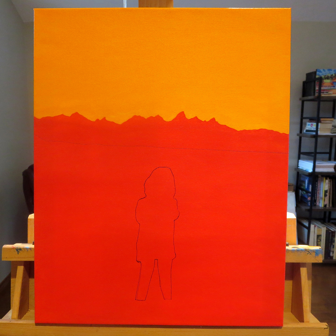 Coraline In Teton National Park Painting Process by Borbay