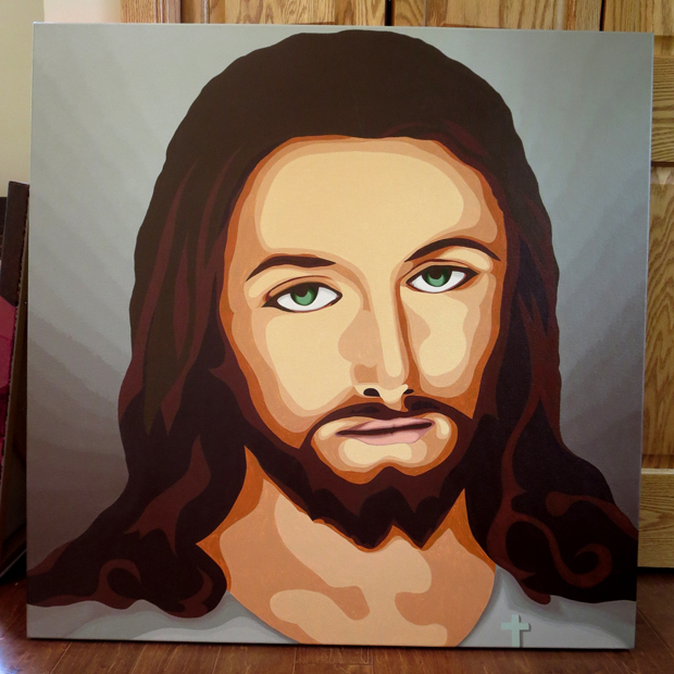 Jesus Painting Process by Borbay