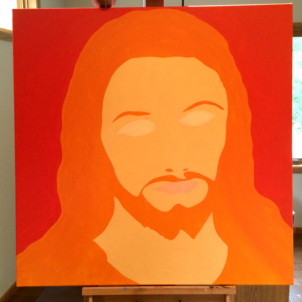 Jesus Painting Process by Borbay