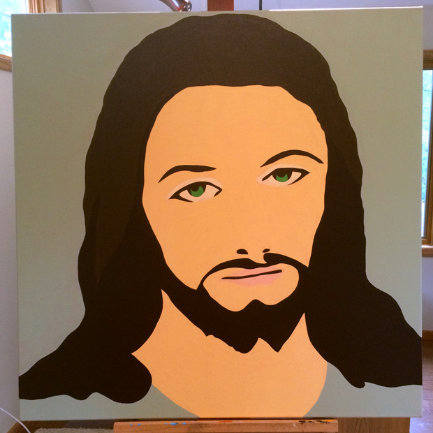 Jesus Painting Process by Borbay