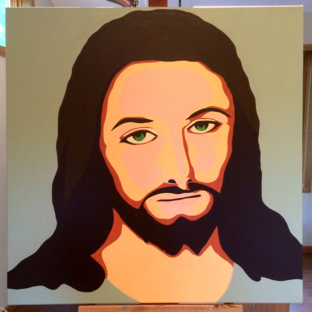 Jesus Painting Process by Borbay