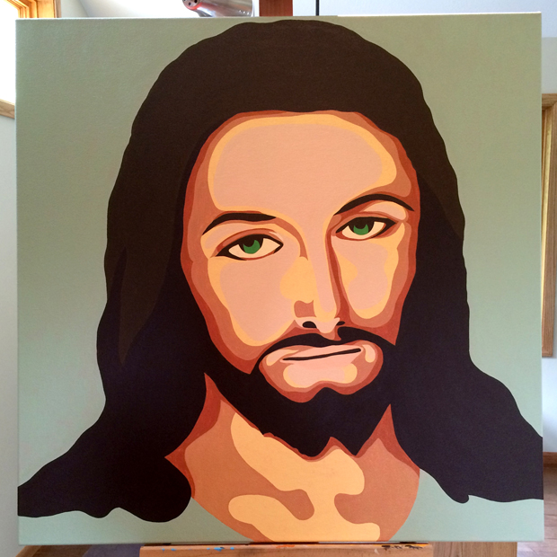 Jesus Painting Process by Borbay
