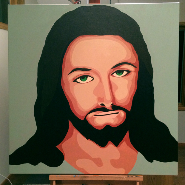 Jesus Painting Process by Borbay