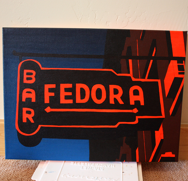 Bar Fedora Painting Process by Borbay