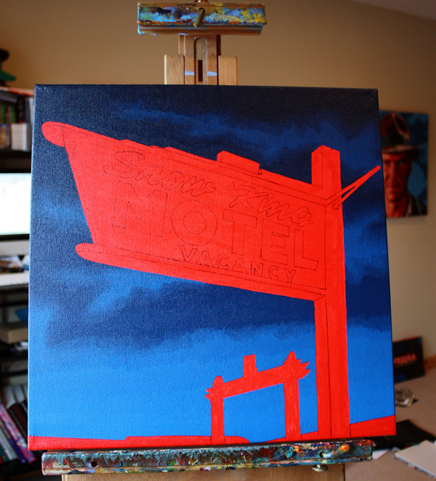 Snow King Motel Neon Sign Painting Process by Borbay