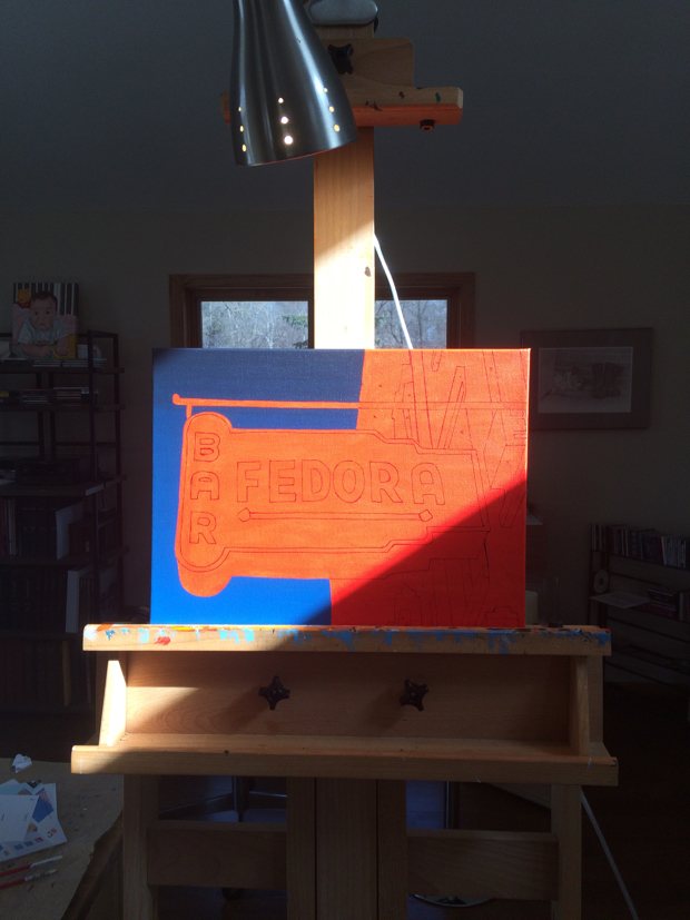 Bar Fedora Painting Process by Borbay