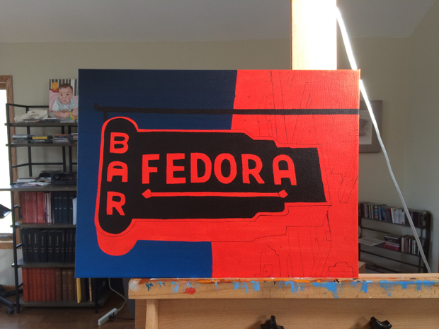 Bar Fedora Painting Process by Borbay