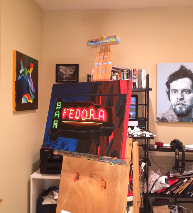 Bar Fedora Painting Process by Borbay