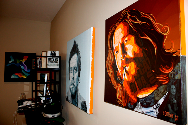 The Dude and Borbay Collage Paintings by Borbay
