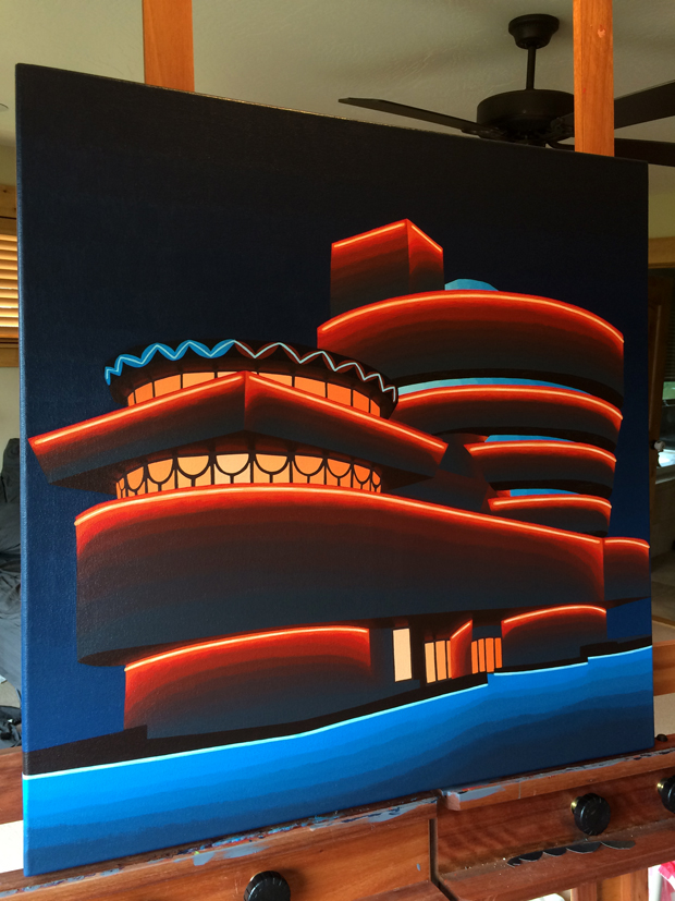 Neon Guggenheim Painting Process by Borbay - BORBAY Neon Guggenheim Painting Process by Borbay
