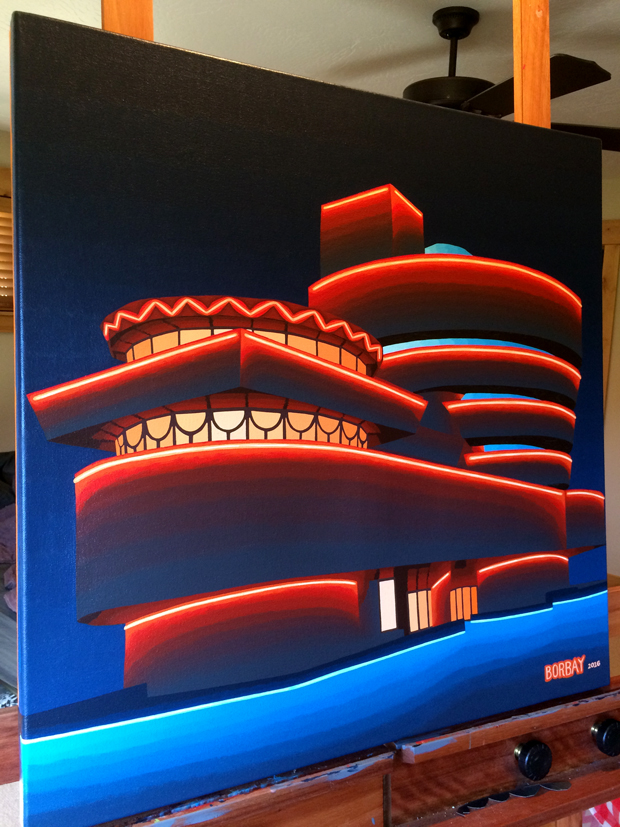 Neon Guggenheim Painting Process by Borbay - BORBAY Neon Guggenheim Painting Process by Borbay