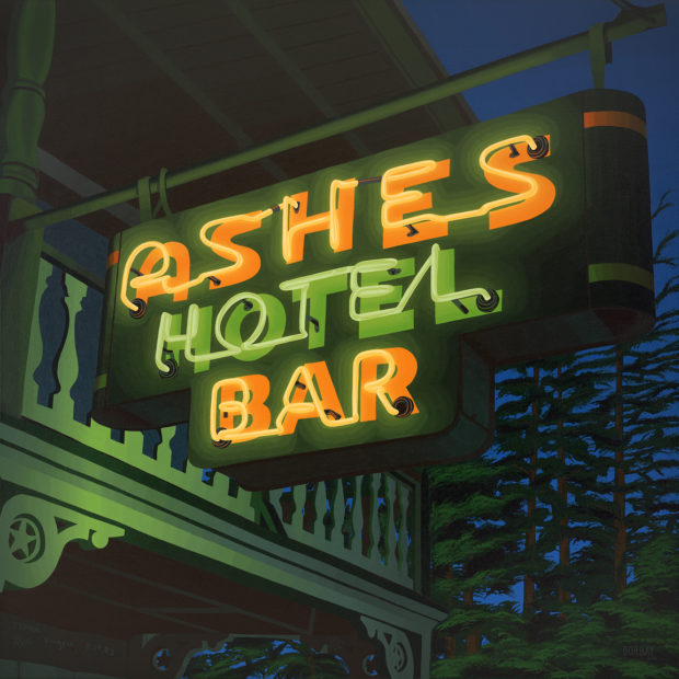 Ashes Hotel Bar Neon Painting by Borbay