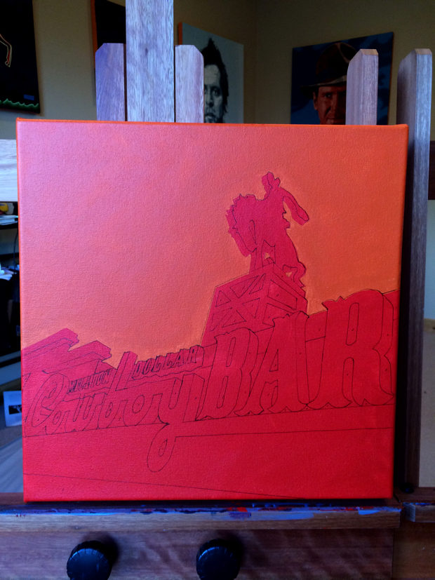 Million Dollar Cowboy Bar Painting Process Part Two by Borbay