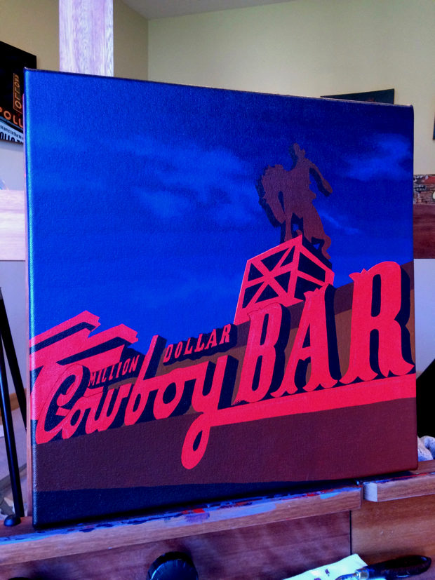 Million Dollar Cowboy Bar Painting Process Part Two by Borbay