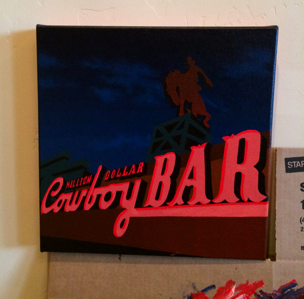 Million Dollar Cowboy Bar Painting Process Part Two by Borbay