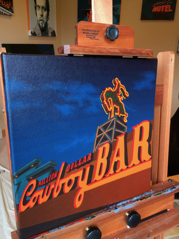 Million Dollar Cowboy Bar Painting Process Part Two by Borbay