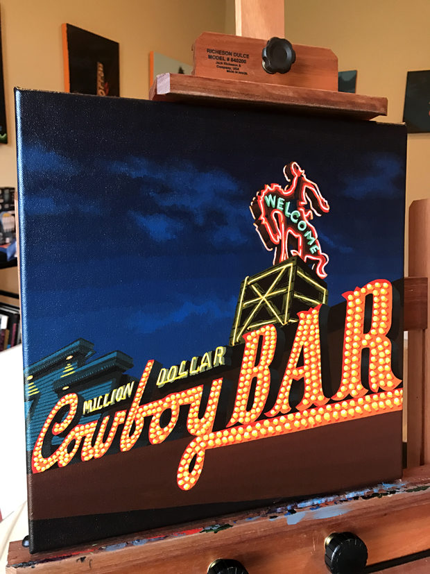 Million Dollar Cowboy Bar Painting Process Part Two by Borbay