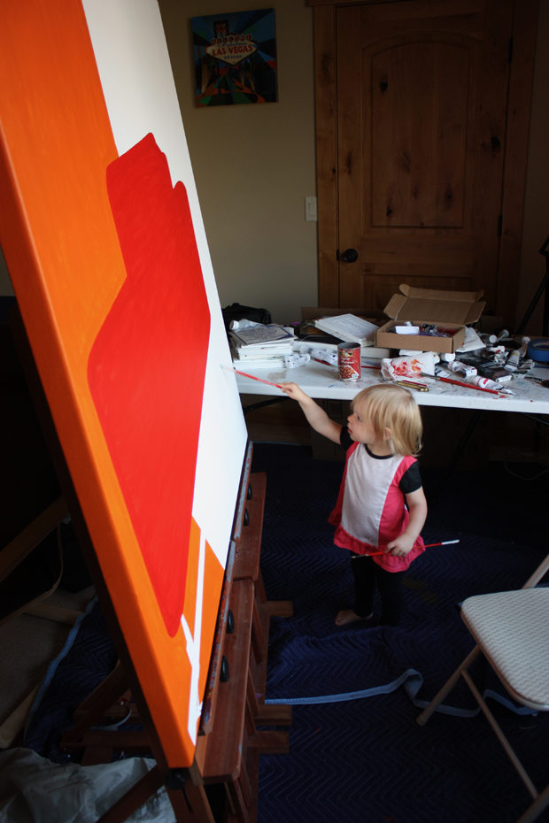 Ashes Hotel Bar Neon Painting Process by Borbay