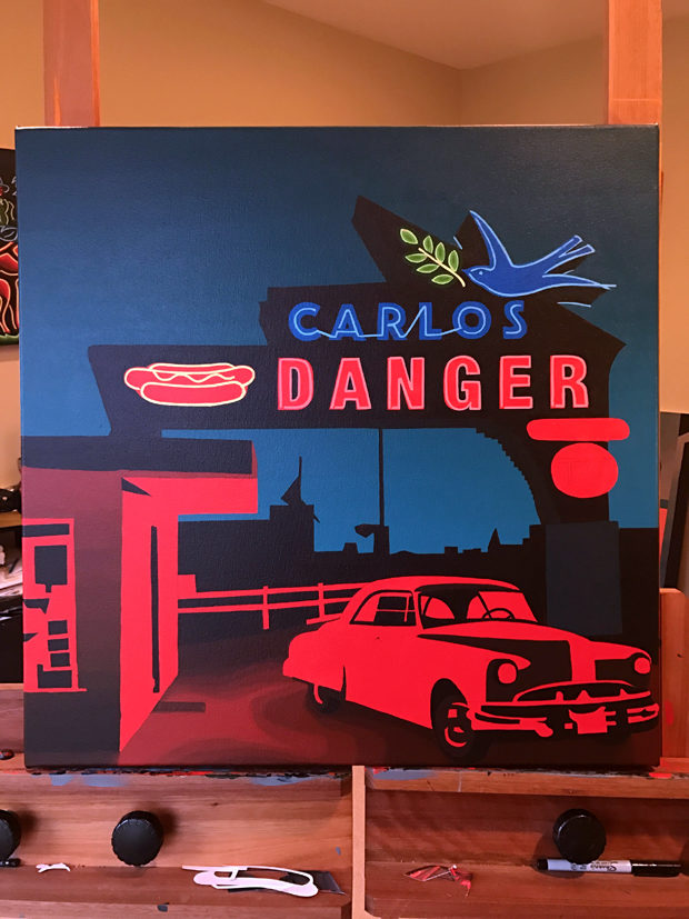 Carlos Danger Neon Painting Process by Borbay