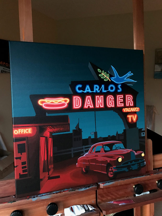 Carlos Danger Neon Painting Process by Borbay