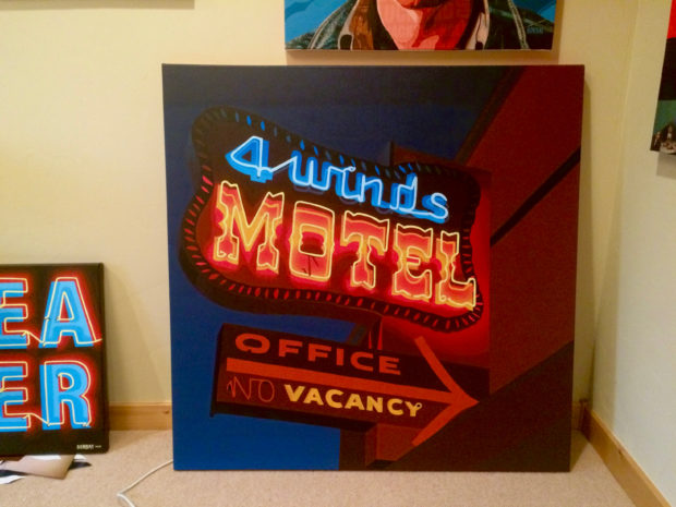 Four Winds Jackson Hole Neon Sign Painting Process by Borbay