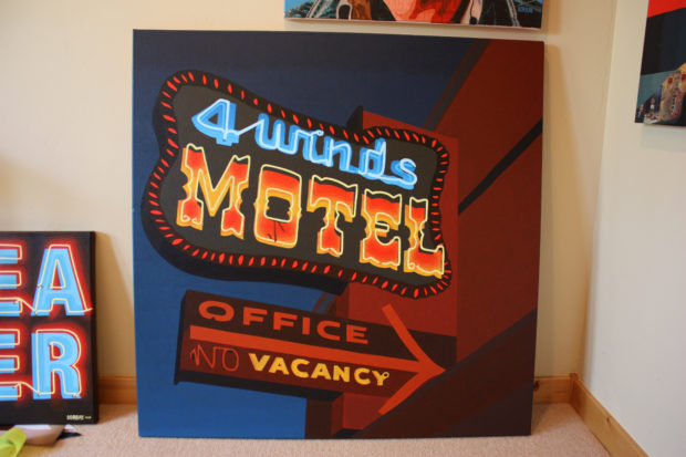 Four Winds Jackson Hole Neon Sign Painting Process by Borbay